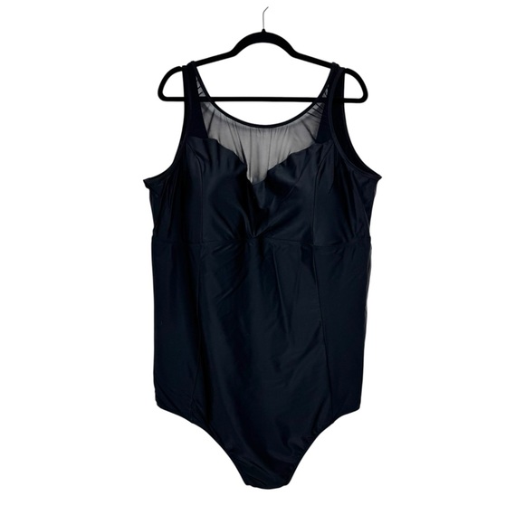 Torrid Swimsuit Wireless Mesh Inset High Neck One Piece - Picture 1 of 10
